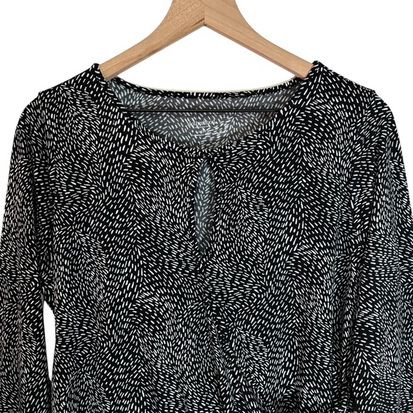 Motherhood Maternity Faux Wrap Top Size Large Keyhole Office Workwear Stretchy - Picture 2 of 13